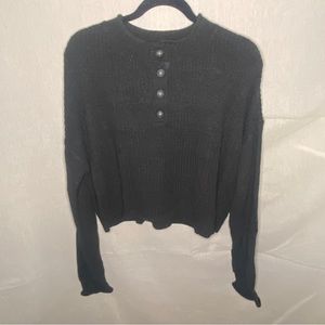 AE Cropped Knit Sweater (Gray)